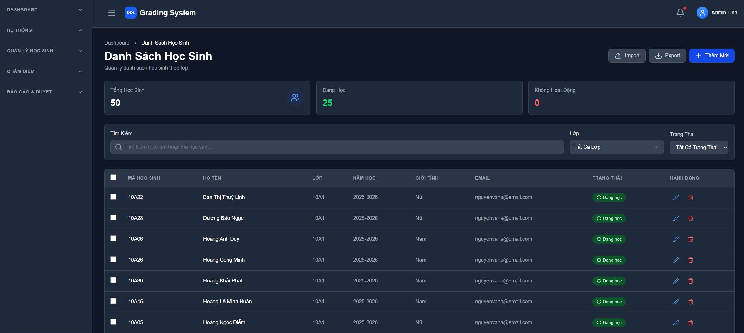 Quản Lý Học Sinh